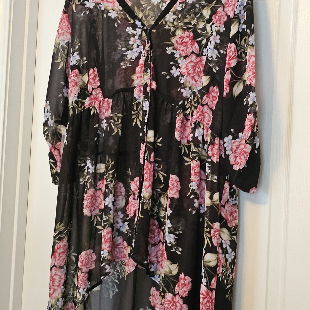 Torrid Pink Asymmetrical Tiered Blouse